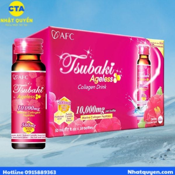 Nước uống đẹp da AFC Tsubaki Ageless Collagen