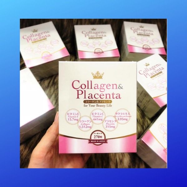 collagen___placenta_5_in_1__34a710c900164865b9fb85f652d12bf6_grande Viên uống trắng da Collagen & Placenta 5 in 1 Nhật Bản