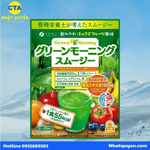 Bột lúa mạch và rau củ Fine Japan Green Morning Smoothie