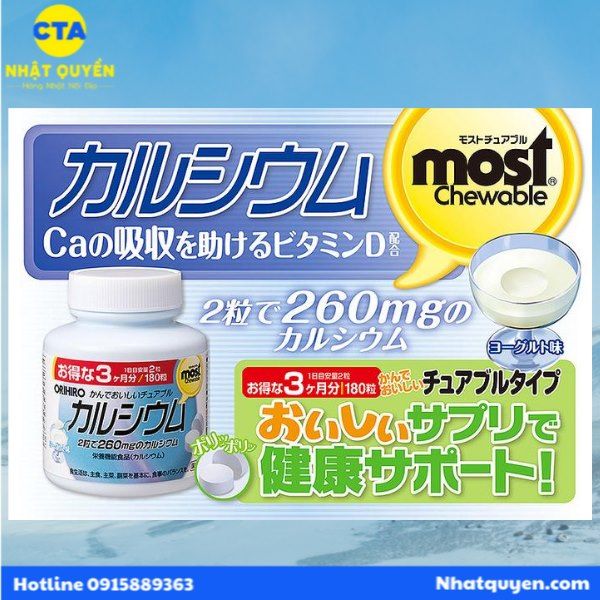 Kẹo Most Chewable Orihiro bổ sung Canxi