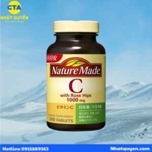 Viên Vitamin C Nature Made 1000mg With Rose Hips Nhật Bản