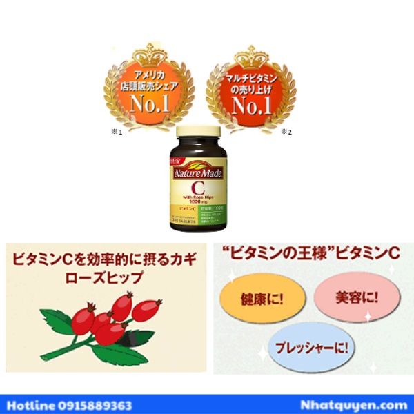Vitamin C Nature Made 1000mg With Rose Hips