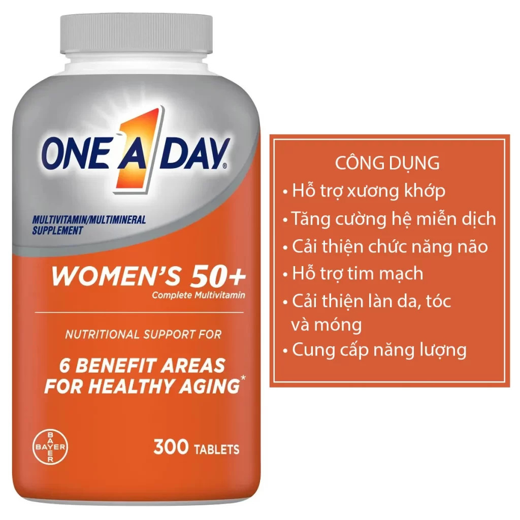 Công dụng Vitamin Tổng Hợp One A Day Cho Phụ Nữ Trên 50 Tuổi