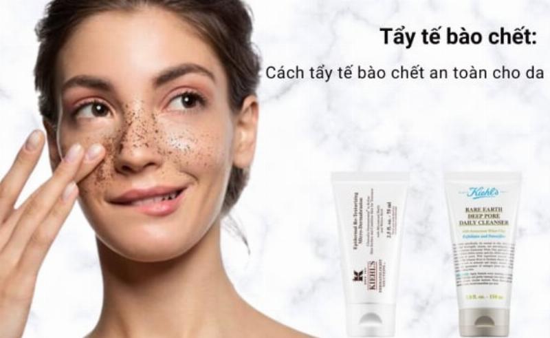 Một cô gái trẻ với làn da sáng mịn rạng rỡ sau khi tẩy tế bào chết tại nhà, biểu cảm tươi tắn, khuôn mặt sạch sẽ
